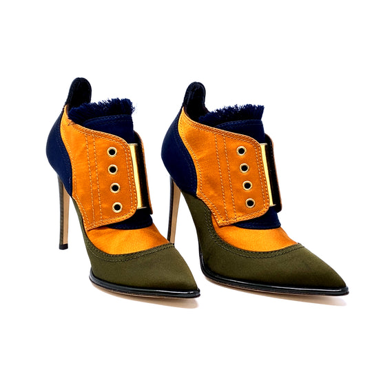 Pre-Owned Jimmy Choo Multi-Colour Satin Stiletto Heels - UK Size 3 (EU 36)