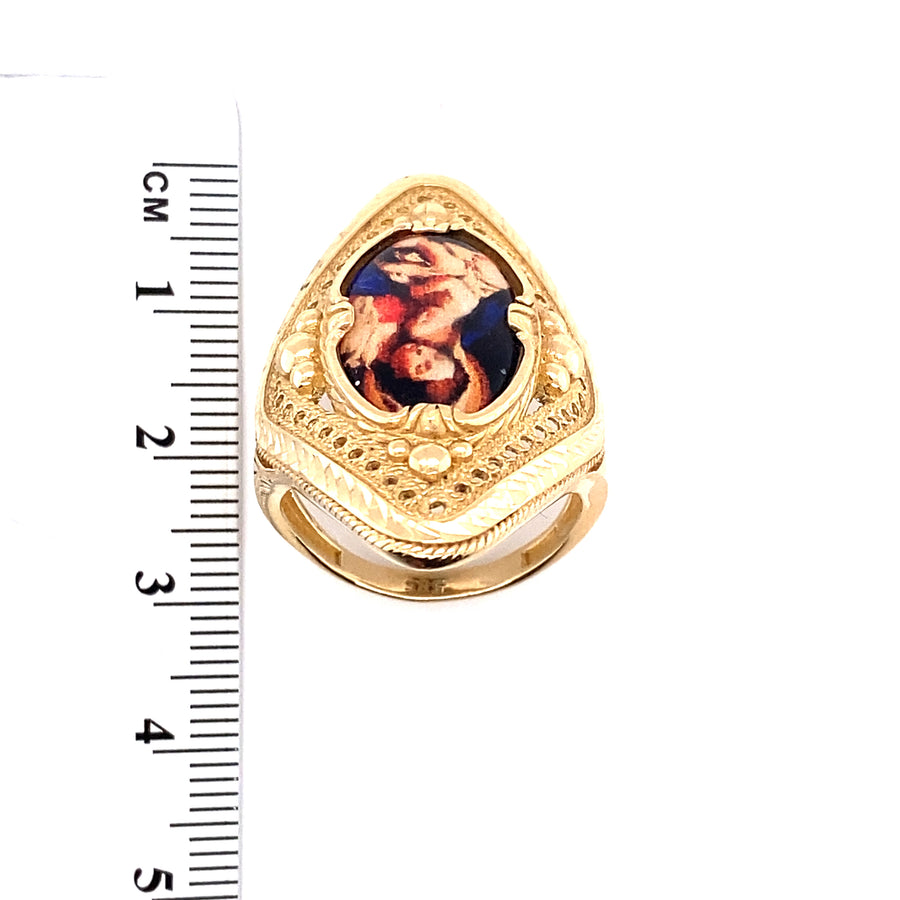 14ct Yellow Gold Saint Maria Dress Cut Ring - Size S (NEW!)