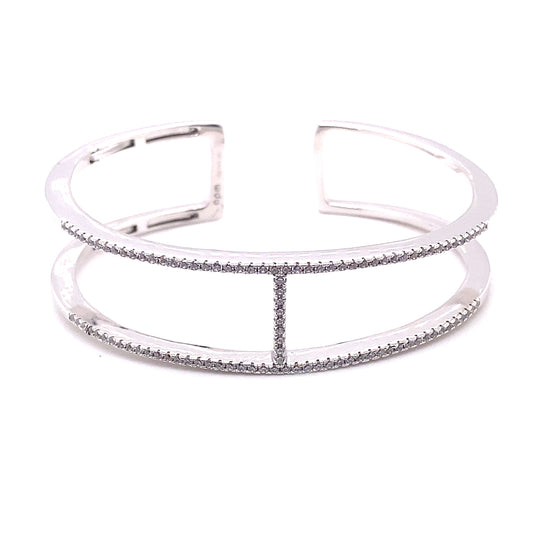 Sterling Silver APM Monaco Cubic Zirconia Bangle