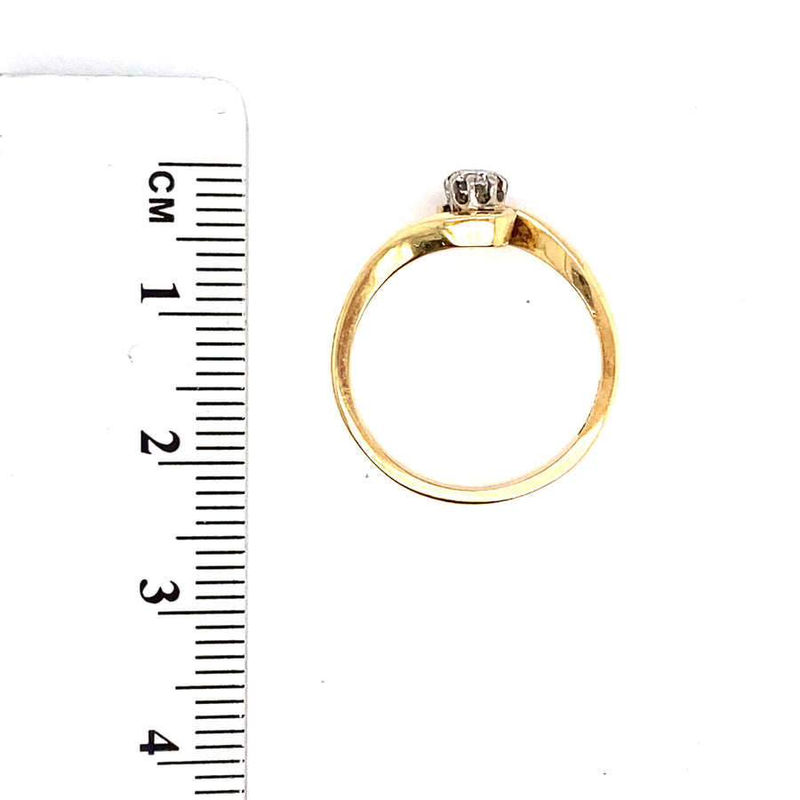 18ct Yellow Gold Single Stone Diamond Ring (c. 0.15 - 0.20ct) - Size K 1/2