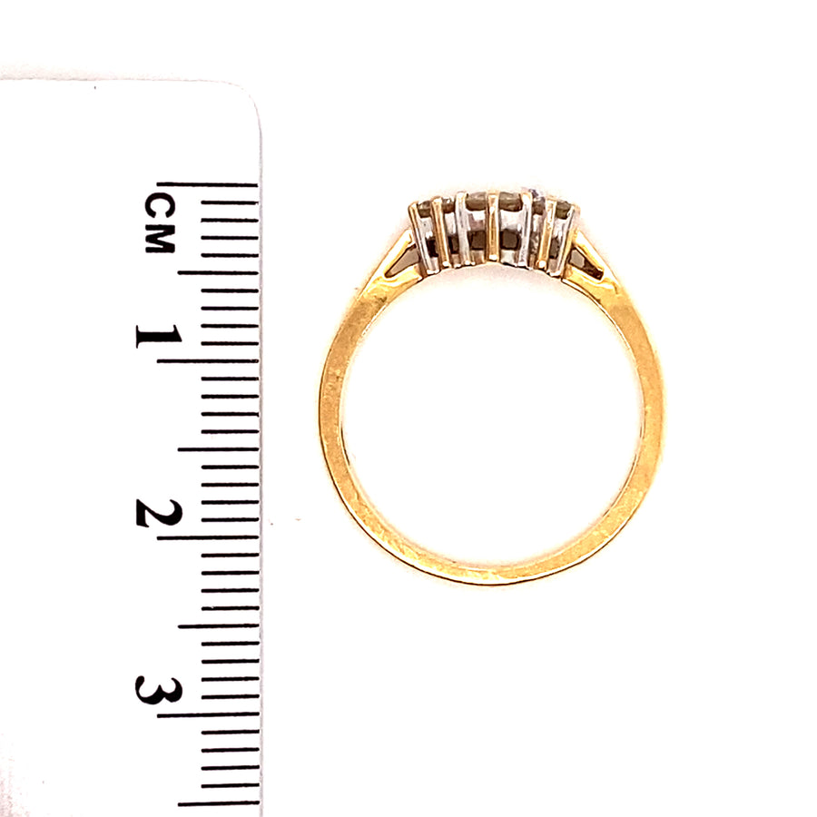 18ct Yellow Gold Three Stone Diamond Ring (c. 0.33ct) - Size M