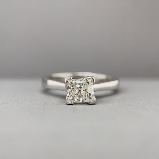 18ct White Gold Single Stone Diamond Ring (c. 0.60ct) - Size J