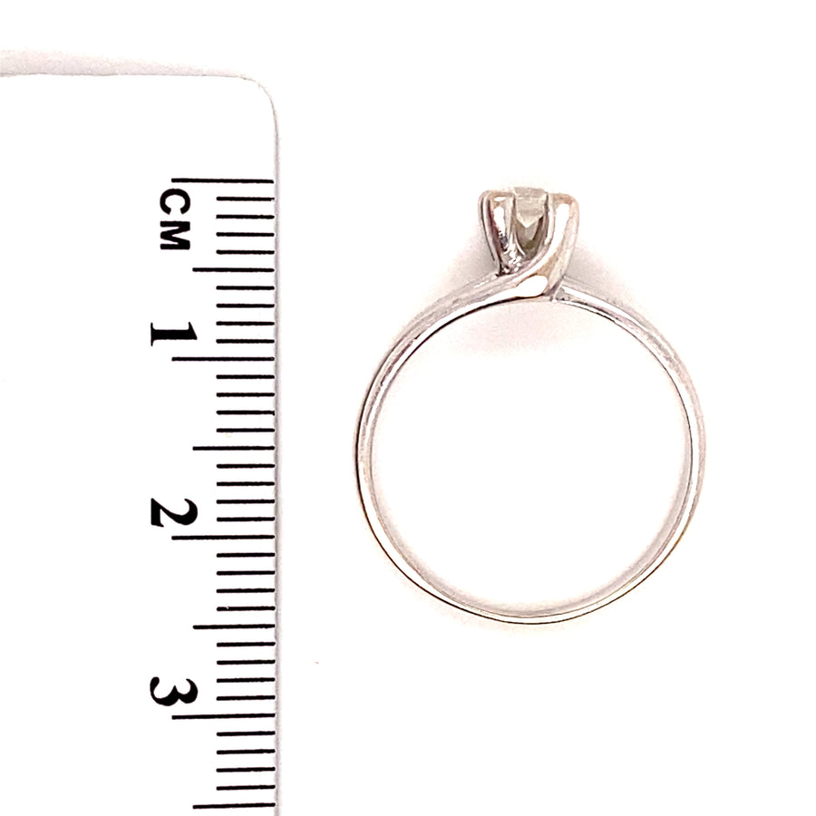9ct White Gold Single Stone Diamond Ring (c. 0.15-0.20ct) - Size N