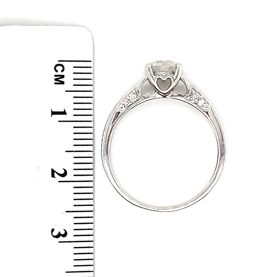 18ct White Gold Fancy Diamond Ring (c. 0.45ct) - Size O 1/2